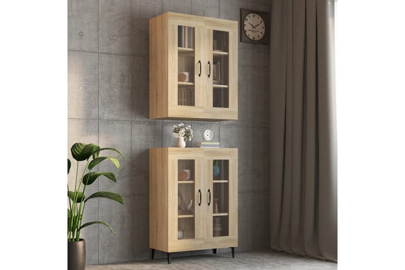 beBasic Väggskåp sonoma-ek 69,5x34x90 cm - Brown - Förvaring - Hylla - Vägghylla