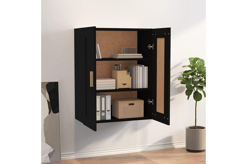 beBasic Väggskåp Svart 69,5x32,5x90 cm konstruerat trä - Black - Förvaring - Hylla - Vägghylla