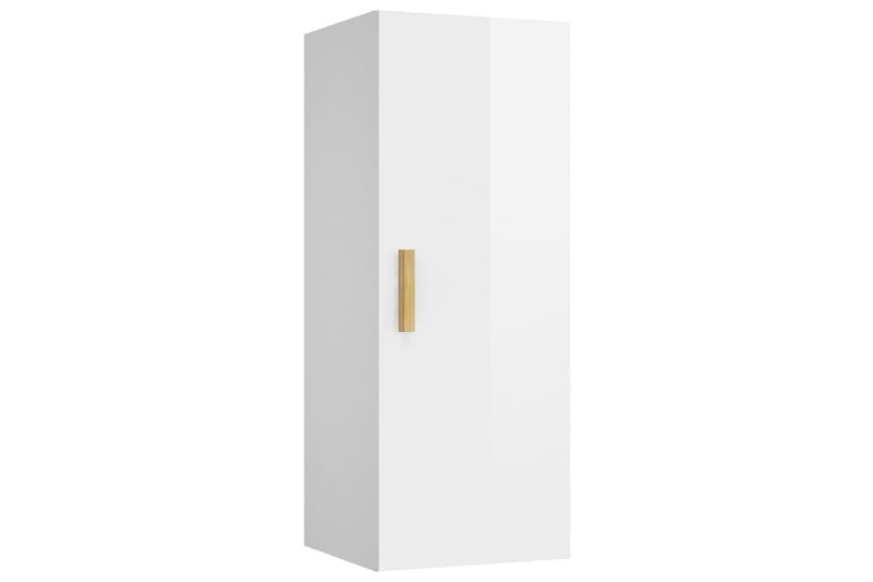 beBasic Väggskåp vit högglans 34,5x34x90 cm konstruerat trä - White - Förvaring - Hylla - Vägghylla