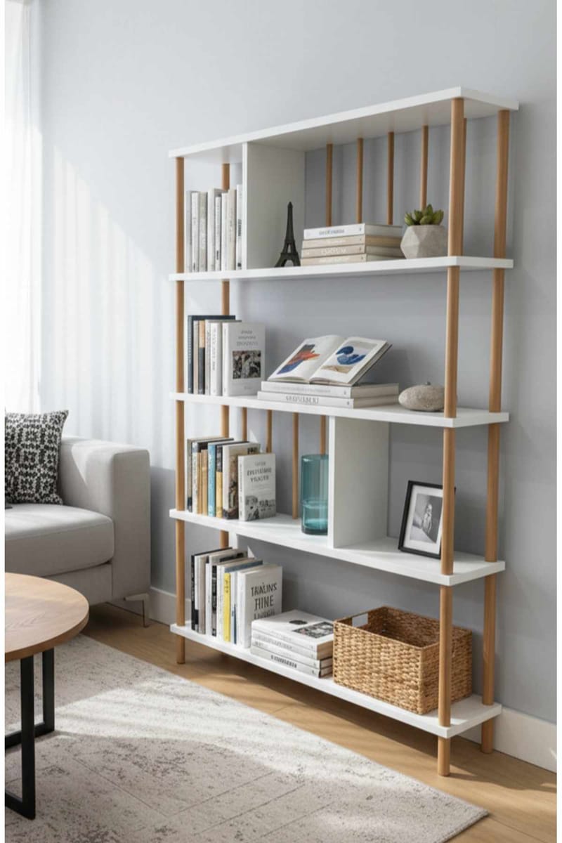 Belvo Bokhylla 90x137x20 cm - Vit - Förvaring - Hylla - Bokhylla