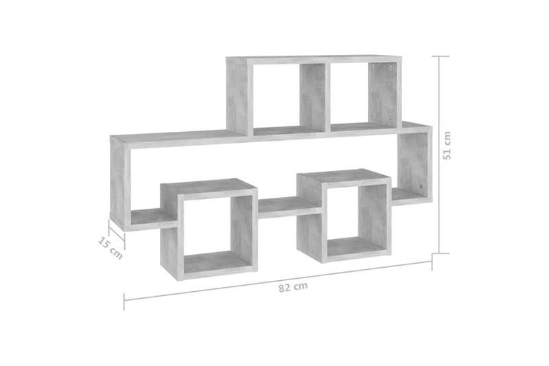 Bilformad vägghylla betonggrå 82x15x51 cm spånskiva - Betonggrå - Förvaring - Hylla - Vägghylla