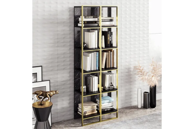 Abla Bokhylla 64 cm, Guld|Svart