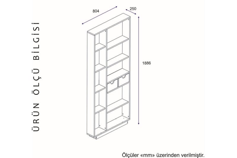 Ackerman Bokhylla 80 cm - Vit|Valnöt - Förvaring - Hylla - Bokhylla
