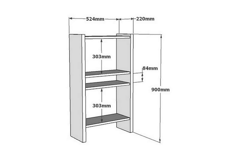 Amario Bokhylla 52 cm - Valnöt - Förvaring - Hylla - Bokhylla