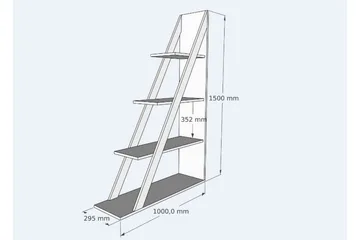 Ampelio Bokhylla 30x100 cm - Vit - Förvaring - Hylla - Bokhylla