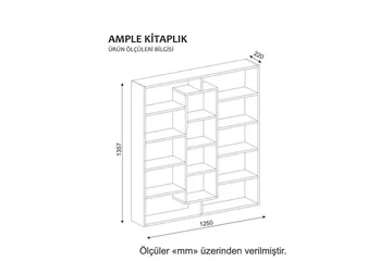 Amplett Bokhylla 125 cm i Målat Trä - Vit - Förvaring - Hylla - Bokhylla