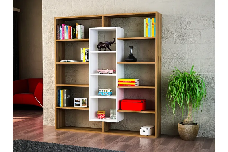 Amplett Bokhylla - Brun/Vit - Förvaring - Hylla - Bokhylla