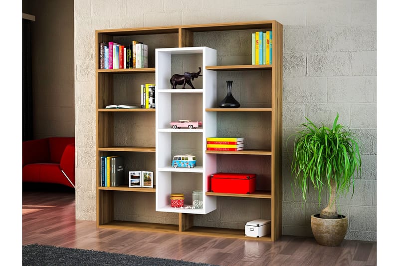 Amplett Bokhylla - Brun/Vit - Förvaring - Hylla - Bokhylla