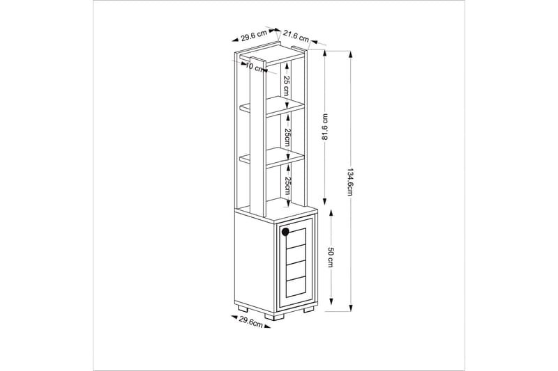 Anayurt Bokhylla 29,6x21,6 cm Vit/Brun - Hanah Home - Förvaring - Hylla - Bokhylla