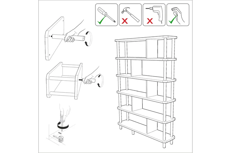Andifli Bokhylla 120x168,5 cm - Brun - Förvaring - Hylla - Bokhylla