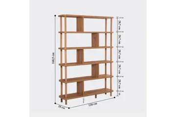 Andifli Bokhylla 120x168,5 cm - Brun - Förvaring - Hylla - Bokhylla