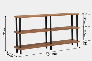 Andifli Bokhylla 150x74,9 cm - Svart - Förvaring - Hylla - Bokhylla