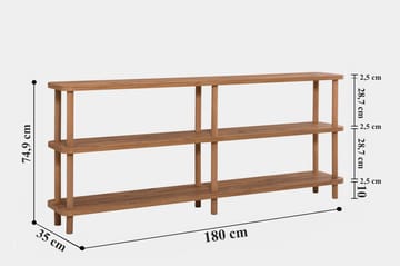 Andifli Bokhylla 180x74,9 cm - Furu - Förvaring - Hylla - Bokhylla