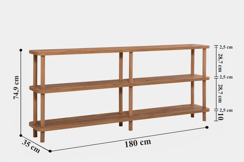 Andifli Bokhylla 180x74,9 cm - Grön - Förvaring - Hylla - Bokhylla