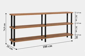 Andifli Bokhylla 180x74,9 cm - Svart - Förvaring - Hylla - Bokhylla