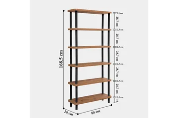 Andifli Bokhylla 80x168,5 cm - Svart - Förvaring - Hylla - Bokhylla