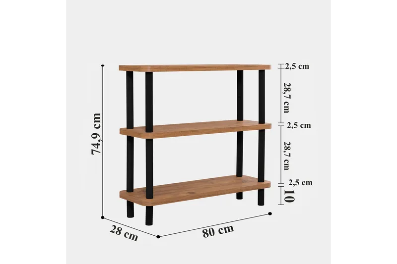 Andifli Bokhylla 80x75 cm - Svart - Förvaring - Hylla - Bokhylla