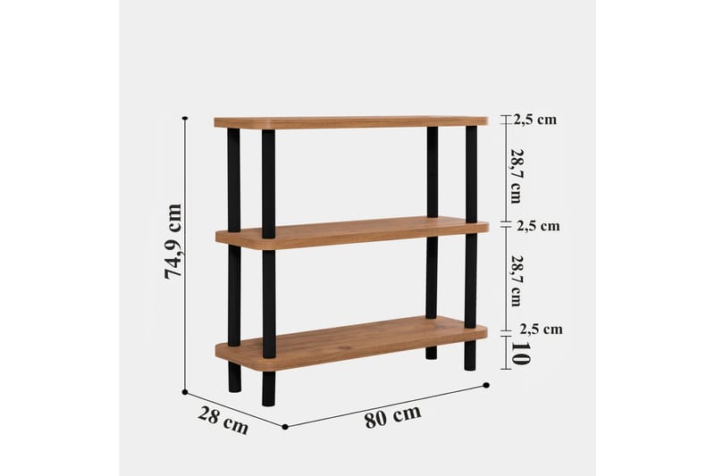 Andifli Bokhylla 80x75 cm - Svart - Förvaring - Hylla - Bokhylla
