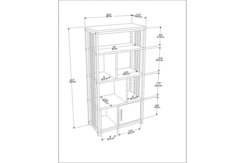 Bokhylla Arven Vit / Svart - Vit / Svart - Förvaring - Hylla - Bokhylla