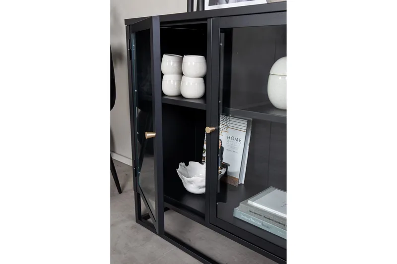 Bakal Bokhylla 85 cm i Glas och Metall - Svart - Förvaring - Hylla - Bokhylla