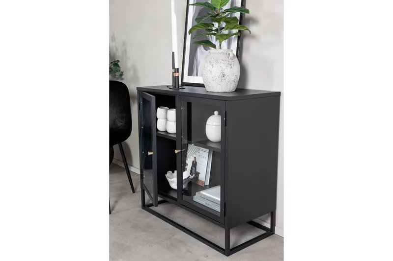 Bakal Bokhylla 85 cm i Glas och Metall - Svart - Förvaring - Hylla - Bokhylla