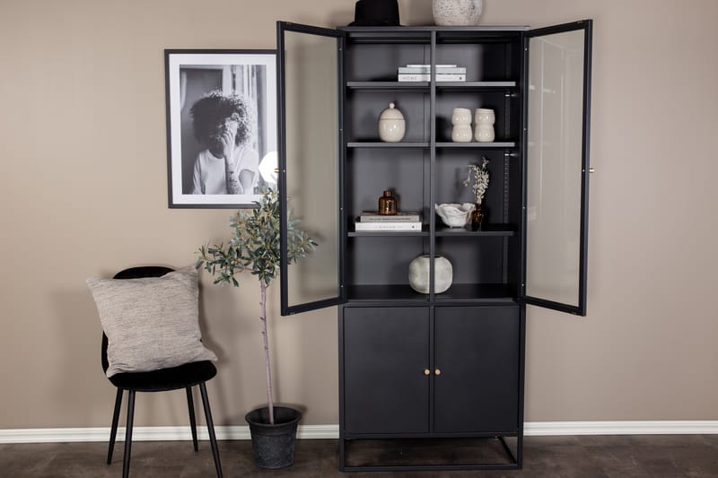 Bakal Bokhylla med Luckor - Svart - Förvaring - Hylla - Bokhylla