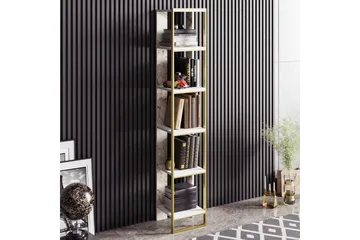 Bascle Bokhylla 31 cm i Trä med Metallram - Vit - Förvaring - Hylla - Bokhylla