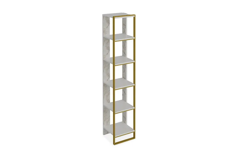 Bascle Bokhylla 31 cm i Trä med Metallram, Vit