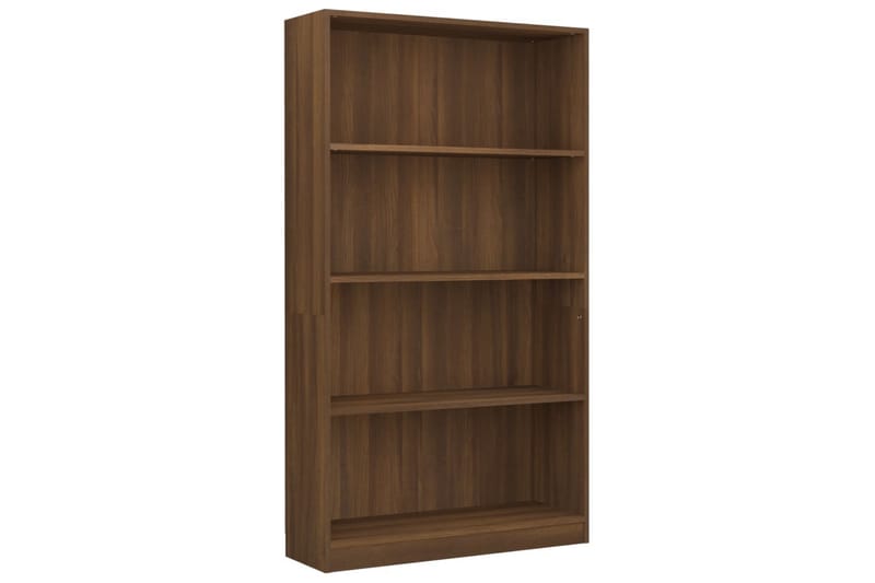 beBasic Bokhylla 4 hyllor rökfärgad Brun ek 80x24x142cm konstruerat trä - Brown - Förvaring - Hylla - Bokhylla