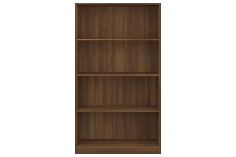 beBasic Bokhylla 4 hyllor rökfärgad Brun ek 80x24x142cm konstruerat trä - Brown - Förvaring - Hylla - Bokhylla