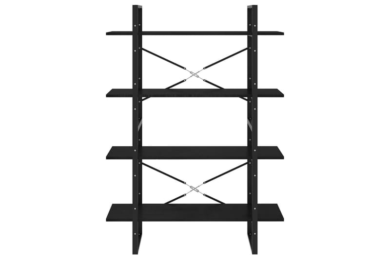 beBasic Bokhylla 4 hyllplan svart 100x30x140 cm massiv furu - Black - Förvaring - Hylla - Bokhylla
