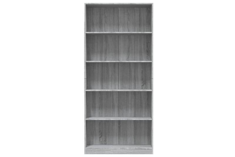 beBasic Bokhylla 5 hyllor grå sonoma 80x24x175 cm konstruerat trä - Grey - Förvaring - Hylla - Bokhylla