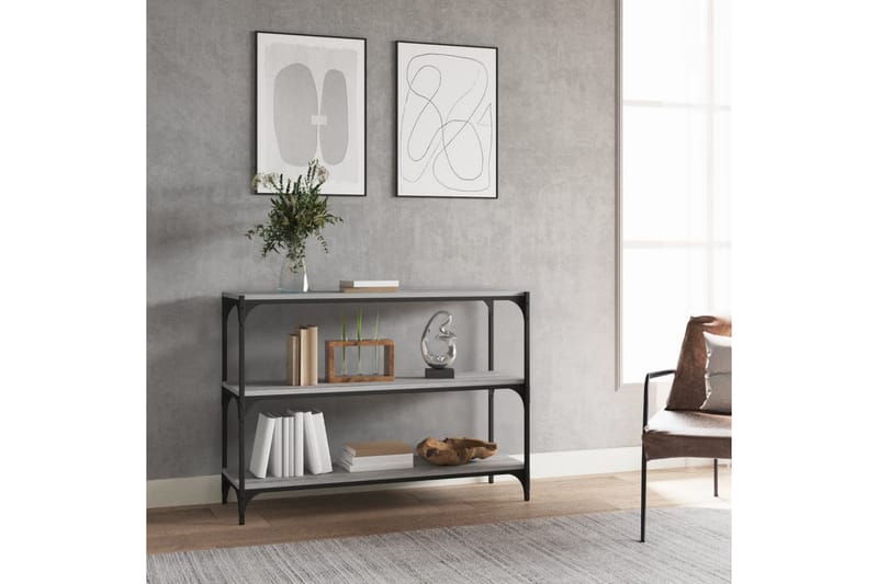 beBasic Bokhylla grå sonoma 100x33x70,5 cm konstruerat trä och stål - Grey - Bokhylla