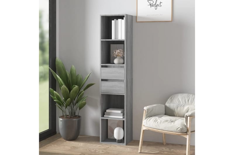 beBasic Bokhylla grå sonoma 36x30x171 cm konstruerat trä - Grey - Förvaring - Hylla - Bokhylla