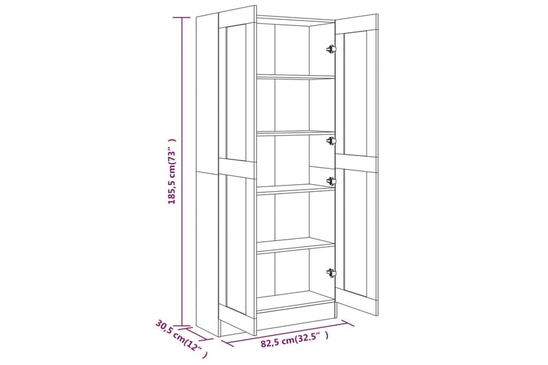 beBasic Bokhylla grå sonoma 82,5x30,5x185,5 cm konstruerat trä - Grey - Förvaring - Hylla - Bokhylla