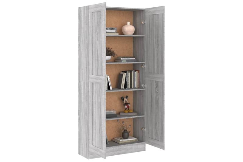 beBasic Bokhylla grå sonoma 82,5x30,5x185,5 cm konstruerat trä - Grey - Förvaring - Hylla - Bokhylla