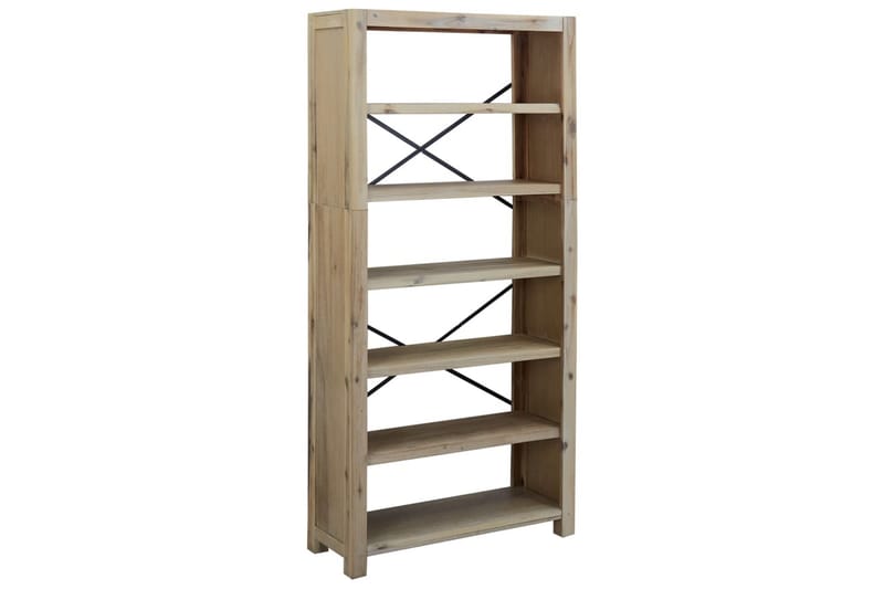 beBasic Bokhylla med 6 hyllor 80x30x170 cm massiv akacia - Brown - Förvaring - Hylla - Bokhylla