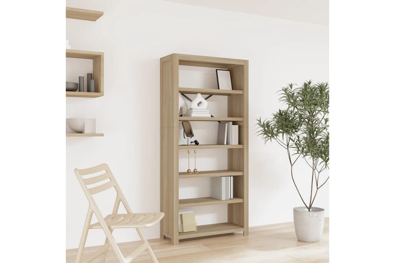 beBasic Bokhylla med 6 hyllor 80x30x170 cm massiv akacia - Brown - Förvaring - Hylla - Bokhylla