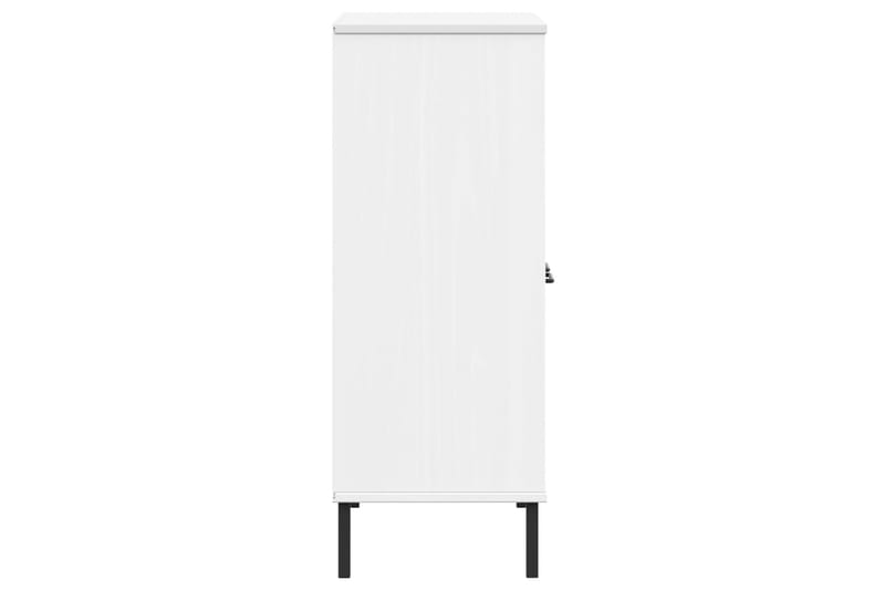 beBasic Bokhylla med metallben OSLO vit 90x35x90,5 cm massivt trä - White - Förvaring - Hylla - Bokhylla