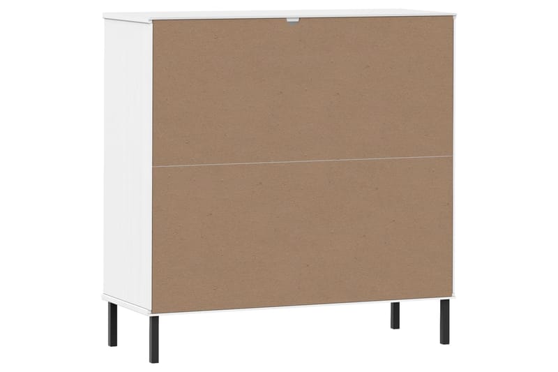 beBasic Bokhylla med metallben OSLO vit 90x35x90,5 cm massivt trä - White - Förvaring - Hylla - Bokhylla