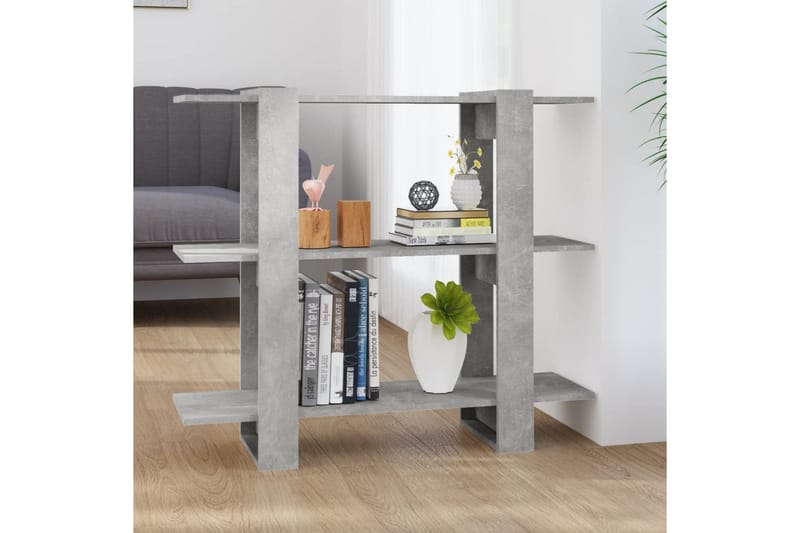 beBasic Bokhylla/rumsavdelare betonggrå 100x30x87 cm - Grey - Bokhylla