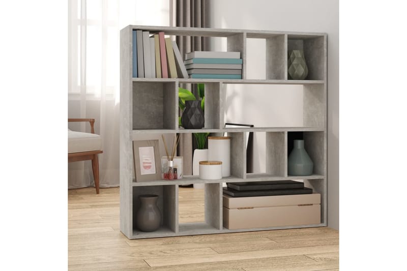 beBasic Bokhylla/rumsavdelare betonggrå 105x24x102 cm - Grey - Förvaring - Hylla - Bokhylla