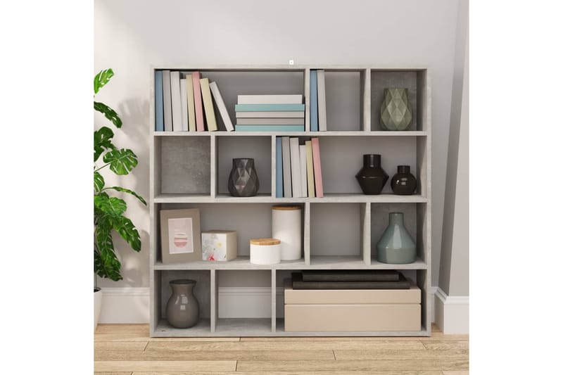 beBasic Bokhylla/rumsavdelare betonggrå 105x24x102 cm - Grey - Förvaring - Hylla - Bokhylla