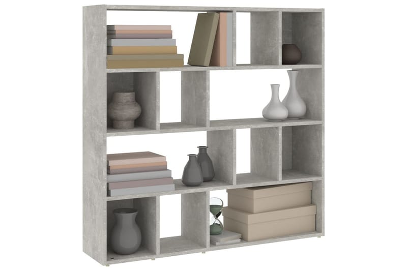 beBasic Bokhylla/rumsavdelare betonggrå 105x24x102 cm - Grey - Förvaring - Hylla - Bokhylla