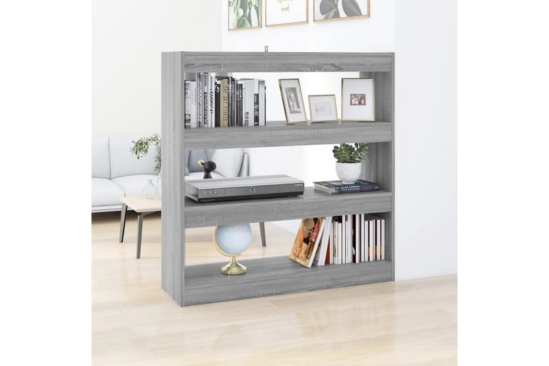 beBasic Bokhylla/rumsavdelare grå sonoma 100x30x103 cm - Grey - Förvaring - Hylla - Bokhylla