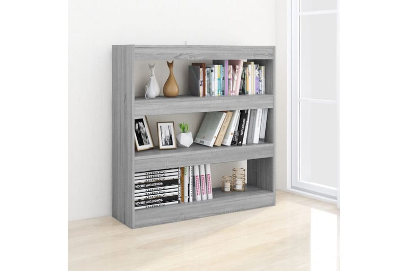 beBasic Bokhylla/rumsavdelare grå sonoma 100x30x103 cm - Grey - Förvaring - Hylla - Bokhylla
