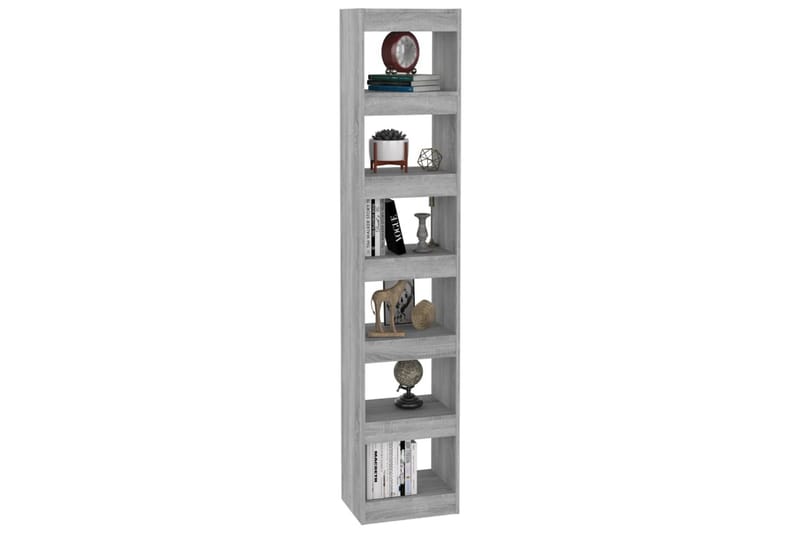 beBasic Bokhylla/Rumsavdelare grå sonoma-ek 40x30x198 cm - Grey - Förvaring - Hylla - Bokhylla