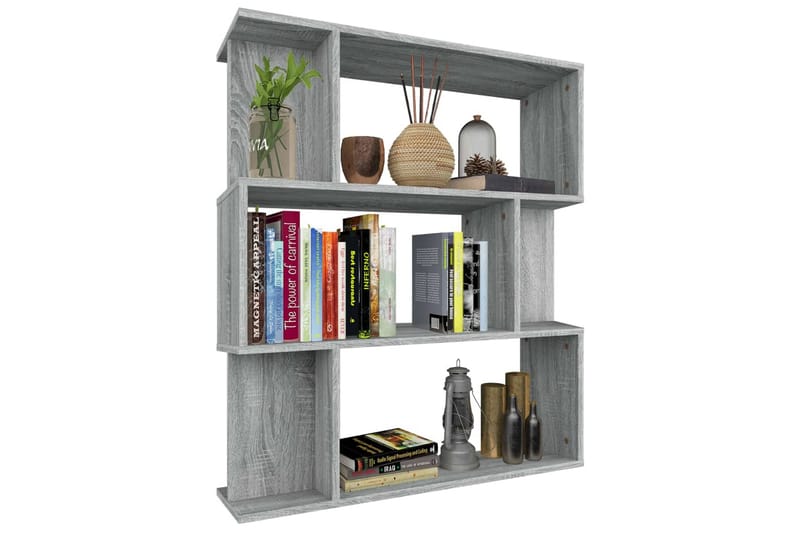 beBasic Bokhylla/Rumsavdelare grå sonoma-ek 80x24x96 cm - Grey - Förvaring - Hylla - Bokhylla