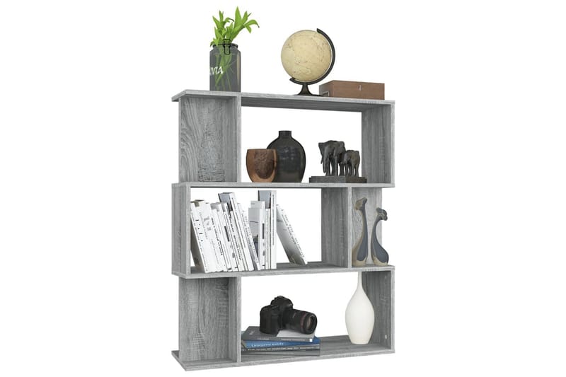 beBasic Bokhylla/Rumsavdelare grå sonoma-ek 80x24x96 cm - Grey - Förvaring - Hylla - Bokhylla