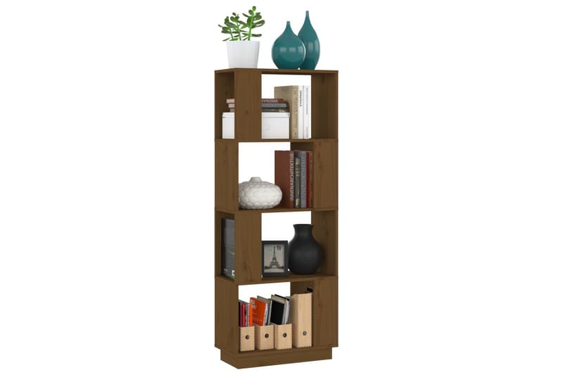 beBasic Bokhylla/rumsavdelare honungsbrun 51x25x132cm massiv furu - Brown - Förvaring - Hylla - Bokhylla
